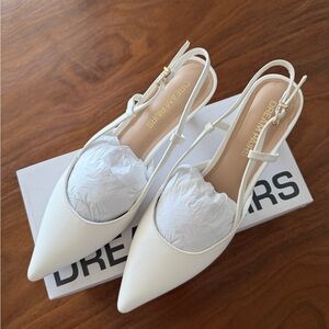 Dream Pairs Women's Elegant White Slingback Heels